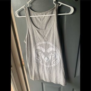 CSU Rams logo tank.  Sz Small.  Gray/white